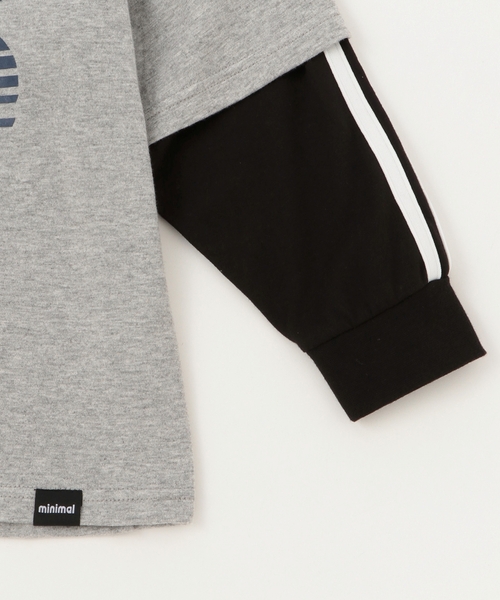 minimal（ミニマル）の「【防汚加工】ナンバリングレイヤードロンT（Tシャツ/カットソー・キッズ・オフホワイト/トップグレー/ブラック・100cm/110cm/90cm/120cm/130cm/140cm）」の7枚目の写真