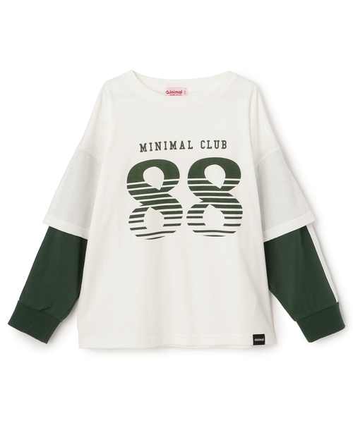 minimal（ミニマル）の「【防汚加工】ナンバリングレイヤードロンT（Tシャツ/カットソー・キッズ・オフホワイト/トップグレー/ブラック・100cm/110cm/90cm/120cm/130cm/140cm）」の9枚目の写真