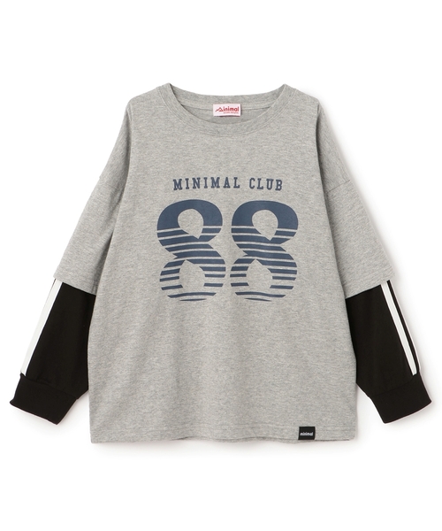 minimal（ミニマル）の「【防汚加工】ナンバリングレイヤードロンT（Tシャツ/カットソー・キッズ・オフホワイト/トップグレー/ブラック・100cm/110cm/90cm/120cm/130cm/140cm）」の10枚目の写真