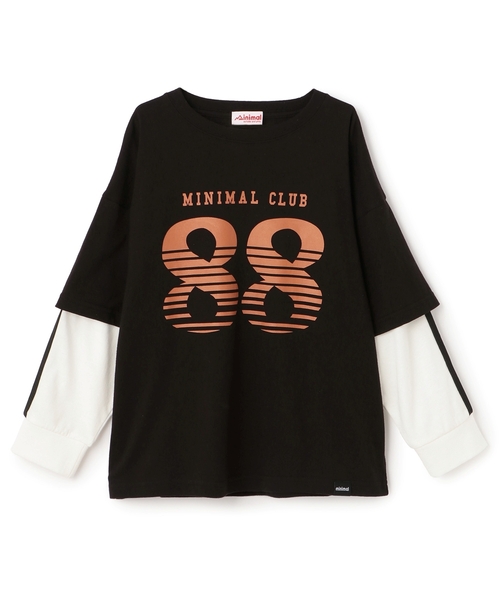 minimal（ミニマル）の「【防汚加工】ナンバリングレイヤードロンT（Tシャツ/カットソー・キッズ・オフホワイト/トップグレー/ブラック・100cm/110cm/90cm/120cm/130cm/140cm）」の11枚目の写真