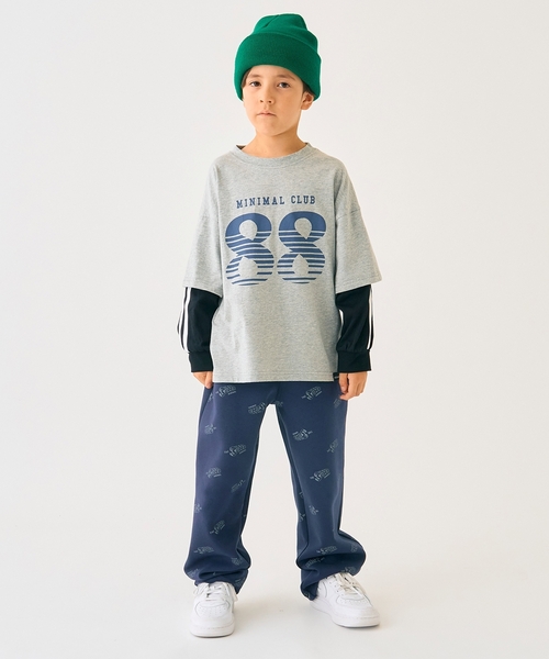 minimal（ミニマル）の「【防汚加工】ナンバリングレイヤードロンT（Tシャツ/カットソー・キッズ・オフホワイト/トップグレー/ブラック・100cm/110cm/90cm/120cm/130cm/140cm）」の16枚目の写真