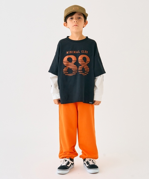 minimal（ミニマル）の「【防汚加工】ナンバリングレイヤードロンT（Tシャツ/カットソー・キッズ・オフホワイト/トップグレー/ブラック・100cm/110cm/90cm/120cm/130cm/140cm）」の19枚目の写真