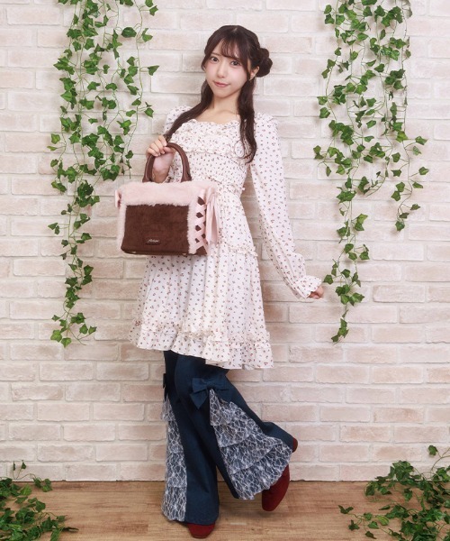 セール】ギャザーフリル長袖ワンピース（ワンピース）｜axes femme