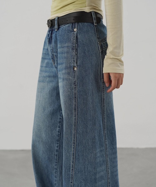 EIGHTHMONTH（エイスマンス）の「リベットワイドジーンズ EM25a058【EIGHTHMONTH】（デニムパンツ・レディース・ブルー・S/M/L）」の3枚目の写真