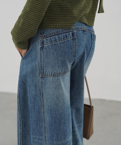 EIGHTHMONTH（エイスマンス）の「リベットワイドジーンズ EM25a058【EIGHTHMONTH】（デニムパンツ・レディース・ブルー・S/M/L）」の4枚目の写真