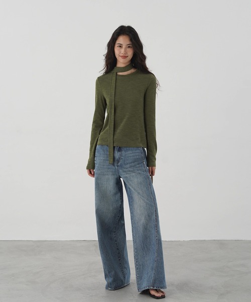 EIGHTHMONTH（エイスマンス）の「リベットワイドジーンズ EM25a058【EIGHTHMONTH】（デニムパンツ・レディース・ブルー・S/M/L）」の5枚目の写真