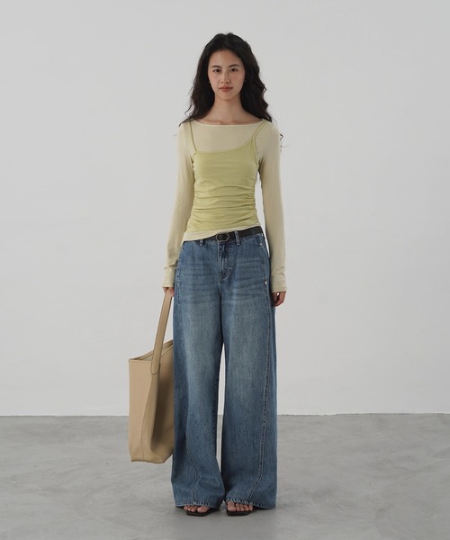 EIGHTHMONTH（エイスマンス）の「リベットワイドジーンズ EM25a058【EIGHTHMONTH】（デニムパンツ・レディース・ブルー・S/M/L）」の6枚目の写真