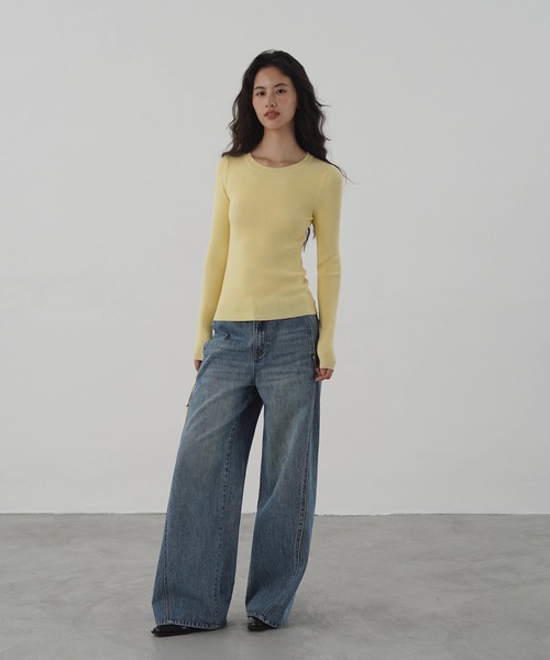 EIGHTHMONTH（エイスマンス）の「リベットワイドジーンズ EM25a058【EIGHTHMONTH】（デニムパンツ・レディース・ブルー・S/M/L）」の7枚目の写真