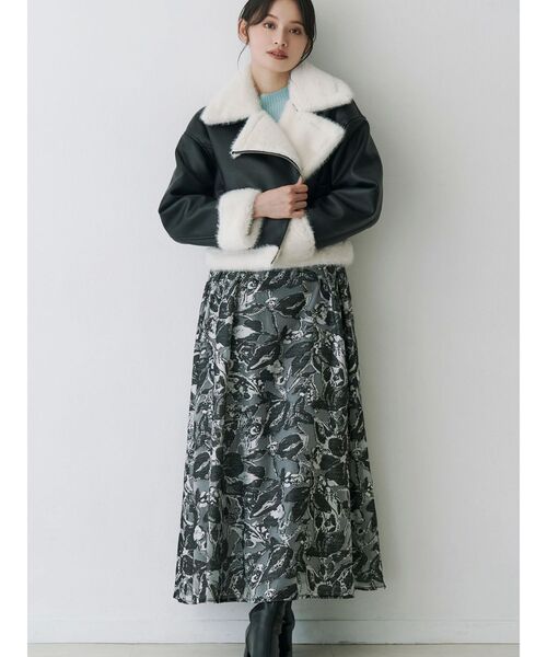 MERCURYDUO（マーキュリーデュオ）の「ジャカードバックレースアップキャミワンピース（ワンピース・レディース・ブルー/ブラック・MEDIUM/SMALL）」の7枚目の写真