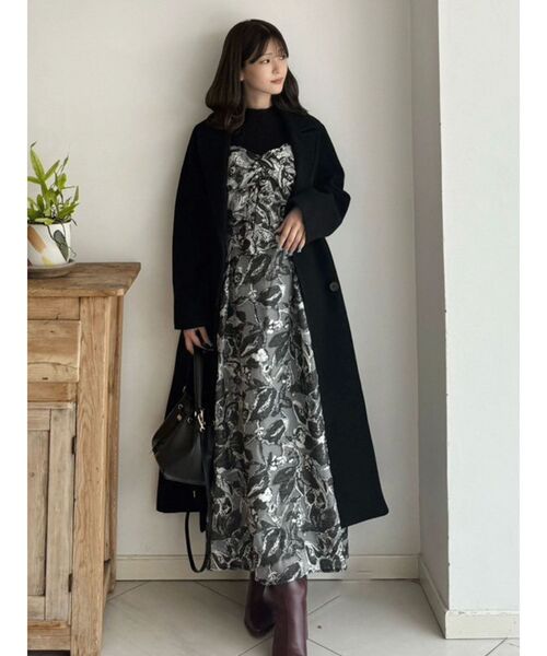 MERCURYDUO（マーキュリーデュオ）の「ジャカードバックレースアップキャミワンピース（ワンピース・レディース・ブルー/ブラック・MEDIUM/SMALL）」の14枚目の写真