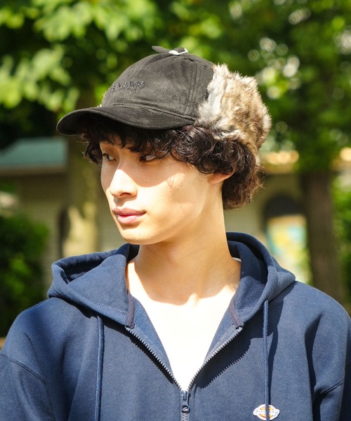 BEN DAVIS(ベンデイビス)の「【BEN DAVIS/ベンデイビス】ファーフライトキャップ(キャップ・メンズ・ブラック/ベージュ・FREE)」の2枚目の写真