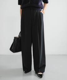 ウールブレンドワイドストレートパンツ