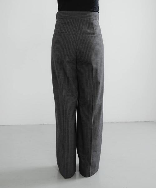 AMOMENTO ウールブレンド ワイドトラウザー L グレー AMOMENTO ウールブレンド ワイドトラウザー L グレー AMOMENTO(ア