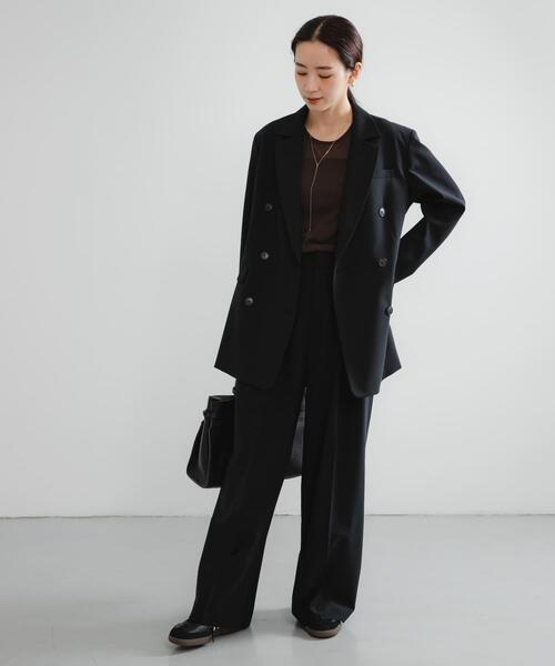 URBAN RESEARCH（アーバンリサーチ）の「ウールブレンドワイドストレートパンツ（その他パンツ・レディース・グレー系その他/ブラック・36/38/40）」の3枚目の写真