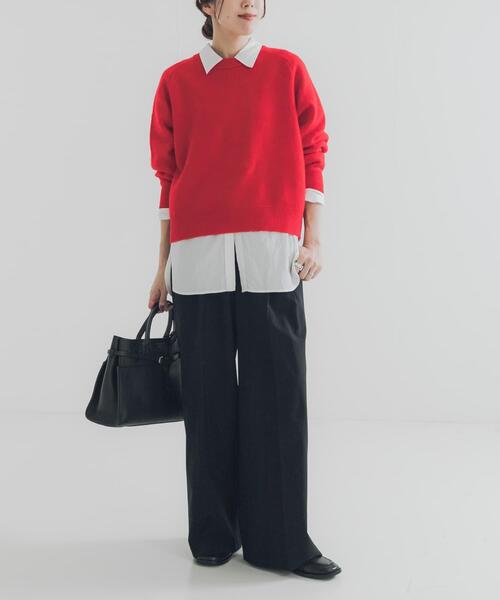 URBAN RESEARCH（アーバンリサーチ）の「ウールブレンドワイドストレートパンツ（その他パンツ・レディース・グレー系その他/ブラック・36/38/40）」の4枚目の写真