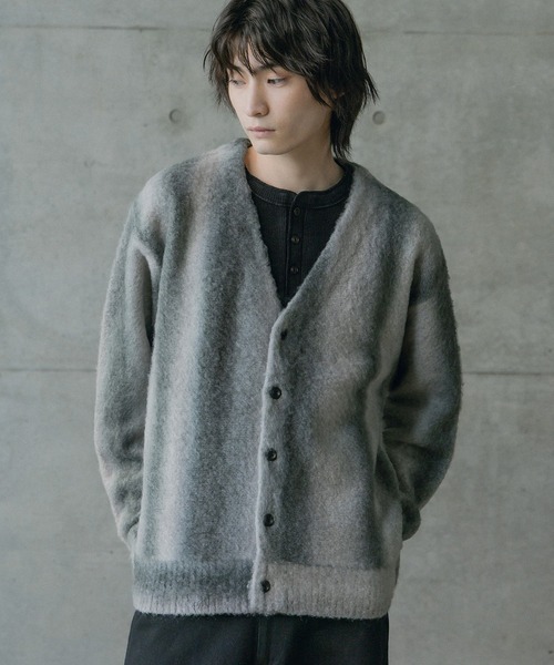 RATTLE TRAP(ラトルトラップ)の「グラデーションストライプカーディガン(ニット/セーター・メンズ・グレー/ブラウン・M/L)」の1枚目の写真