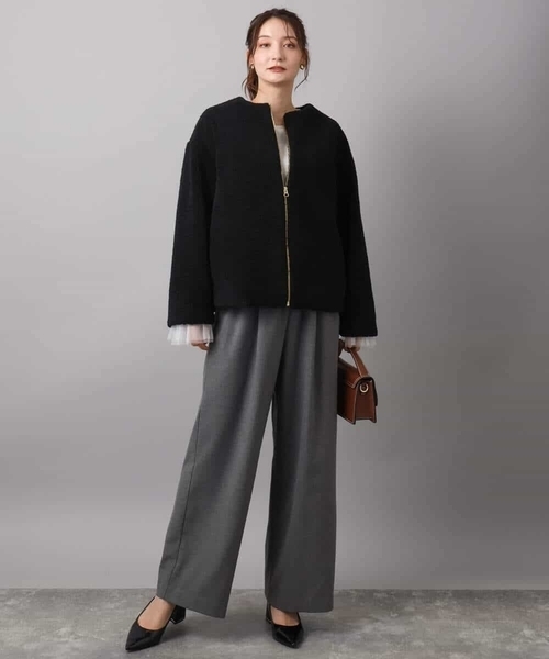 MK MICHEL KLEIN(エムケーミッシェルクラン)の「裏起毛ワイドストレートプルオンパンツ/洗える(その他パンツ・レディース・グレー/ブラック・38)」の9枚目の写真