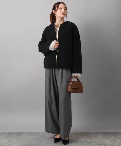 MK MICHEL KLEIN(エムケーミッシェルクラン)の「裏起毛ワイドストレートプルオンパンツ/洗える(その他パンツ・レディース・グレー/ブラック・38)」の15枚目の写真