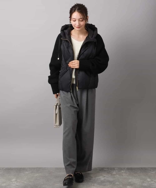 MK MICHEL KLEIN(エムケーミッシェルクラン)の「裏起毛ワイドストレートプルオンパンツ/洗える(その他パンツ・レディース・グレー/ブラック・38)」の14枚目の写真