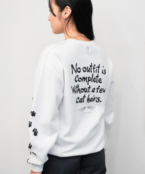 JERZEES(ジャージーズ)の「JERZEES / ジャージーズ "CAT HAIRS" OTHER-SIDE CREWSWEAT キャットヘアー インサイドアウト クルーネックスウェット(スウェット・メンズ・ブラック/ホワイト・MEDIUM/LARGE/X-LARGE)」の2枚目の写真