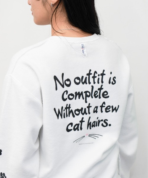 JERZEES(ジャージーズ)の「JERZEES / ジャージーズ "CAT HAIRS" OTHER-SIDE CREWSWEAT キャットヘアー インサイドアウト クルーネックスウェット(スウェット・メンズ・ブラック/ホワイト・MEDIUM/LARGE/X-LARGE)」の3枚目の写真