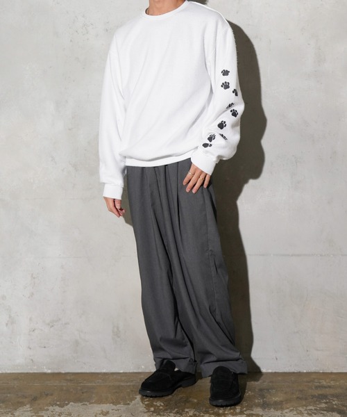 JERZEES(ジャージーズ)の「JERZEES / ジャージーズ "CAT HAIRS" OTHER-SIDE CREWSWEAT キャットヘアー インサイドアウト クルーネックスウェット(スウェット・メンズ・ブラック/ホワイト・MEDIUM/LARGE/X-LARGE)」の6枚目の写真
