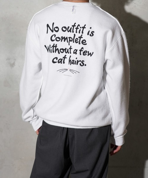 JERZEES(ジャージーズ)の「JERZEES / ジャージーズ "CAT HAIRS" OTHER-SIDE CREWSWEAT キャットヘアー インサイドアウト クルーネックスウェット(スウェット・メンズ・ブラック/ホワイト・MEDIUM/LARGE/X-LARGE)」の7枚目の写真