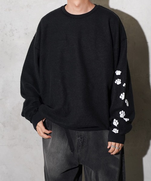 JERZEES(ジャージーズ)の「JERZEES / ジャージーズ "CAT HAIRS" OTHER-SIDE CREWSWEAT キャットヘアー インサイドアウト クルーネックスウェット(スウェット・メンズ・ブラック/ホワイト・MEDIUM/LARGE/X-LARGE)」の8枚目の写真