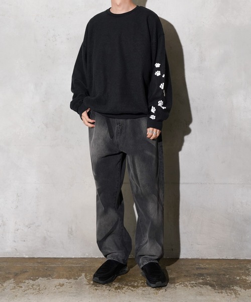 JERZEES(ジャージーズ)の「JERZEES / ジャージーズ "CAT HAIRS" OTHER-SIDE CREWSWEAT キャットヘアー インサイドアウト クルーネックスウェット(スウェット・メンズ・ブラック/ホワイト・MEDIUM/LARGE/X-LARGE)」の9枚目の写真