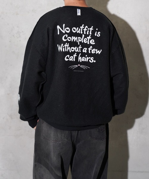 JERZEES(ジャージーズ)の「JERZEES / ジャージーズ "CAT HAIRS" OTHER-SIDE CREWSWEAT キャットヘアー インサイドアウト クルーネックスウェット(スウェット・メンズ・ブラック/ホワイト・MEDIUM/LARGE/X-LARGE)」の10枚目の写真