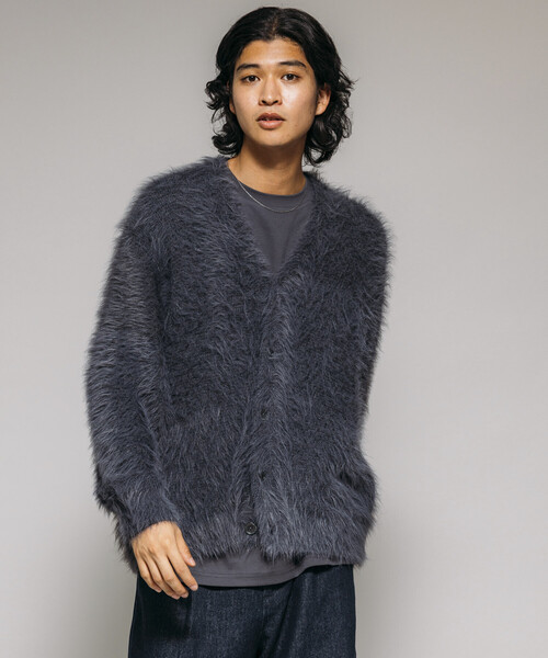 FREAK'S STORE(フリークスストア)の「メランジ フェザー Vネック カーディガン(カーディガン/ボレロ・メンズ・ブラック/ブルー/ブラウン/ベージュ・LARGE/MEDIUM)」の1枚目の写真
