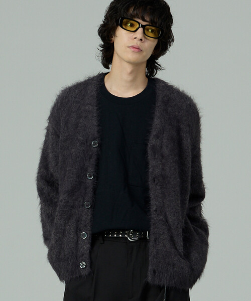 FREAK'S STORE(フリークスストア)の「メランジ フェザー Vネック カーディガン(カーディガン/ボレロ・メンズ・ブラック/ブルー/ブラウン/ベージュ・LARGE/MEDIUM)」の2枚目の写真