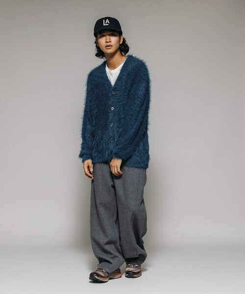 FREAK'S STORE(フリークスストア)の「メランジ フェザー Vネック カーディガン(カーディガン/ボレロ・メンズ・ブラック/ブルー/ブラウン/ベージュ・LARGE/MEDIUM)」の10枚目の写真