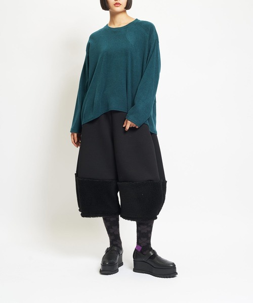 gomme（ゴム）の「ウォームリッチ　Ｂバルーン長袖Ｔ（Tシャツ/カットソー・レディース・チャコールグレー/ブラック/グリーン・MEDIUM）」の4枚目の写真