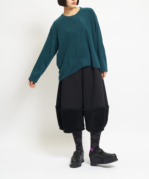 gomme（ゴム）の「ウォームリッチ　Ｂバルーン長袖Ｔ（Tシャツ/カットソー・レディース・チャコールグレー/ブラック/グリーン・MEDIUM）」の6枚目の写真