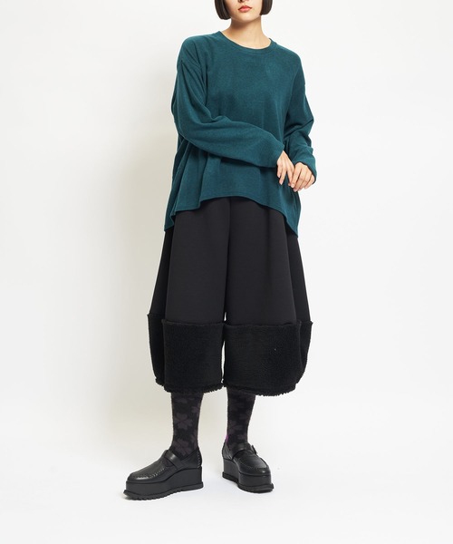 gomme（ゴム）の「ウォームリッチ　Ｂバルーン長袖Ｔ（Tシャツ/カットソー・レディース・チャコールグレー/ブラック/グリーン・MEDIUM）」の5枚目の写真