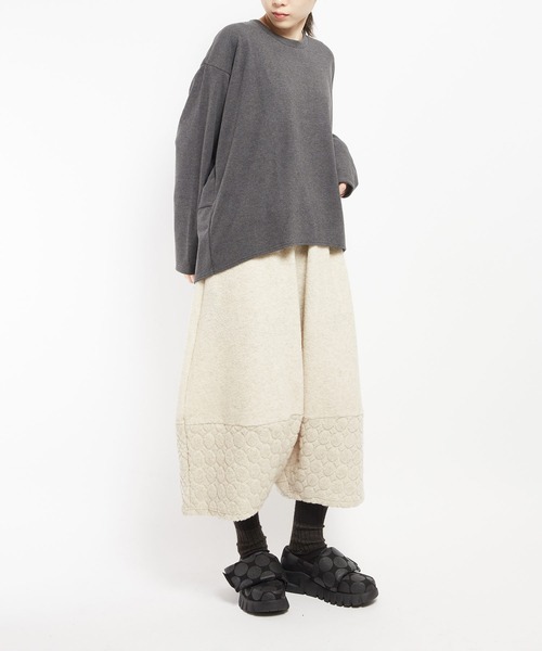 gomme（ゴム）の「ウォームリッチ　Ｂバルーン長袖Ｔ（Tシャツ/カットソー・レディース・チャコールグレー/ブラック/グリーン・MEDIUM）」の9枚目の写真