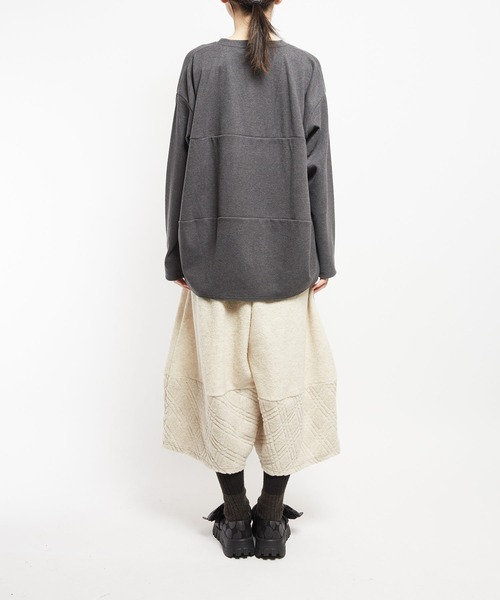 gomme（ゴム）の「ウォームリッチ　Ｂバルーン長袖Ｔ（Tシャツ/カットソー・レディース・チャコールグレー/ブラック/グリーン・MEDIUM）」の10枚目の写真