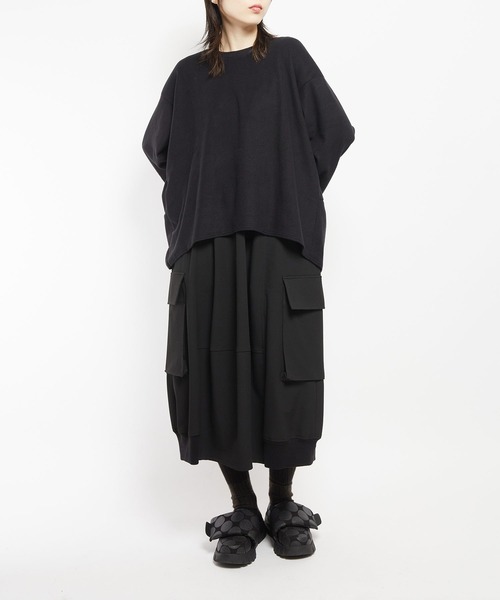 gomme（ゴム）の「ウォームリッチ　Ｂバルーン長袖Ｔ（Tシャツ/カットソー・レディース・チャコールグレー/ブラック/グリーン・MEDIUM）」の11枚目の写真