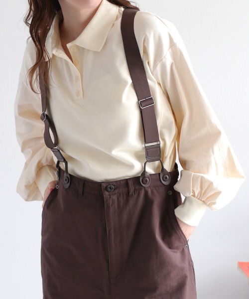 cepo(セポ)の「異素材ミックスポロ ドロストプルオーバー(Tシャツ/カットソー・レディース・チャコール/オフホワイト/ブルー・M)」の7枚目の写真