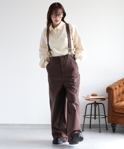 cepo(セポ)の「異素材ミックスポロ ドロストプルオーバー(Tシャツ/カットソー・レディース・チャコール/オフホワイト/ブルー・M)」の12枚目の写真