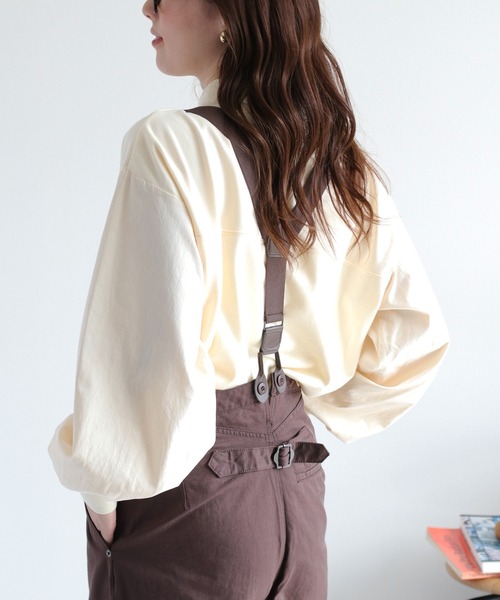 cepo(セポ)の「異素材ミックスポロ ドロストプルオーバー(Tシャツ/カットソー・レディース・チャコール/オフホワイト/ブルー・M)」の6枚目の写真
