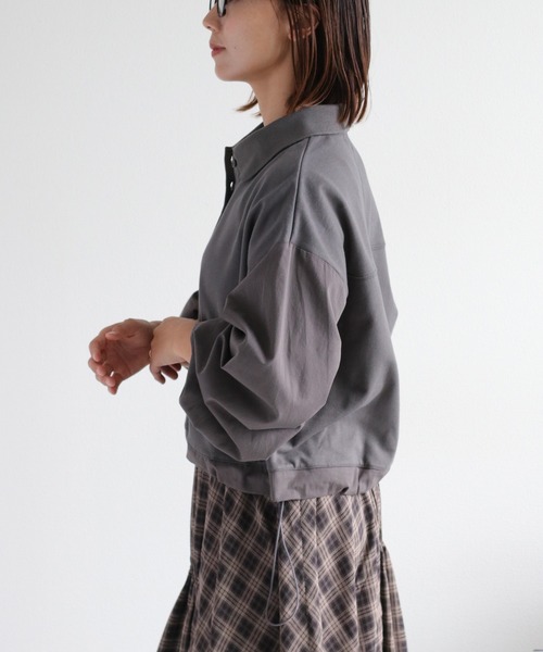 cepo(セポ)の「異素材ミックスポロ ドロストプルオーバー(Tシャツ/カットソー・レディース・チャコール/オフホワイト/ブルー・M)」の21枚目の写真