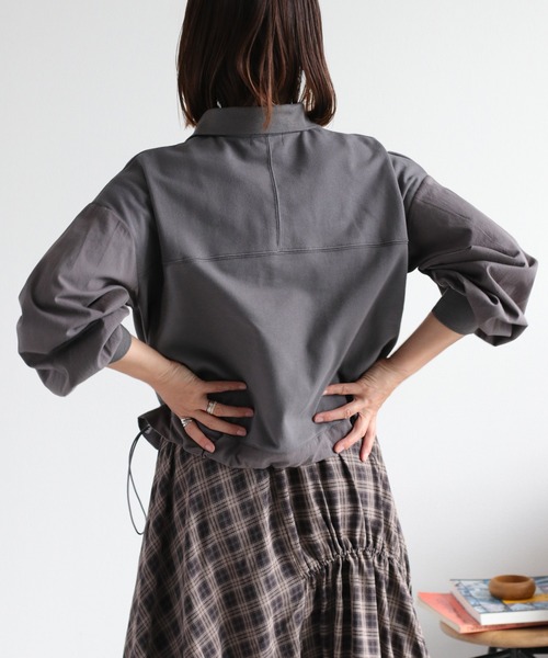 cepo(セポ)の「異素材ミックスポロ ドロストプルオーバー(Tシャツ/カットソー・レディース・チャコール/オフホワイト/ブルー・M)」の20枚目の写真