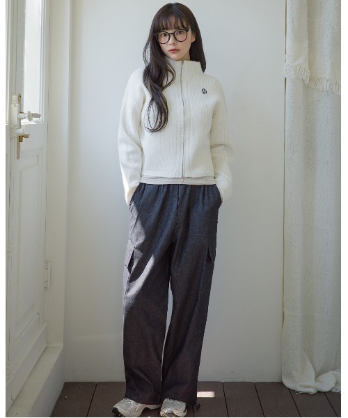 A'GEM/9 × .kom 『muah muah/ムーアムーア』SOLID STITCH KNIT ZIPUP