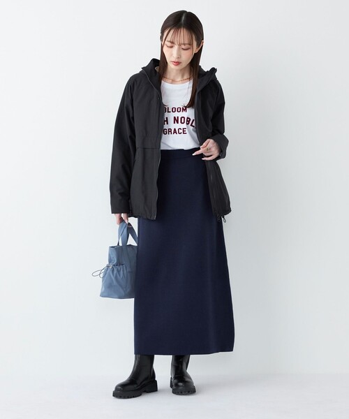 SHIPS Colors(シップス カラーズ)の「SHIPS Colors:〈手洗い可能〉ダウンライナー グログラン パーカ 2◇(ダウンジャケット/コート・レディース・ブラック/キャメル・SMALL/MEDIUM)」の11枚目の写真