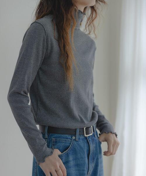 URBAN RESEARCH Sonny Label(アーバンリサーチサニーレーベル)の「『UR TECH』蓄熱ハイネックメロウプルオーバー(Tシャツ/カットソー・レディース・チャコールグレー/オフホワイト/グレー系その他/ブラック・FREE)」の12枚目の写真