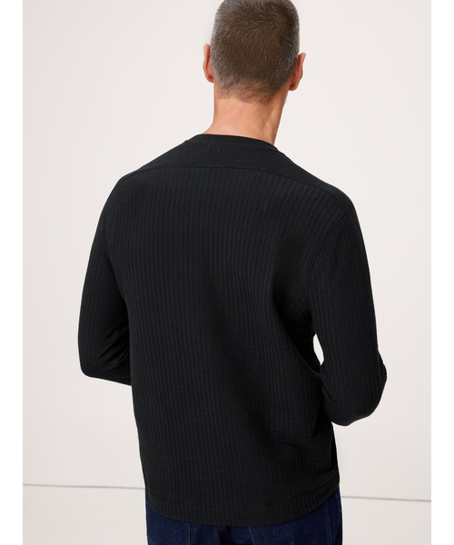 Banana Republic（バナナリパブリック）の「スラブ ダブルニット ヘンリーTシャツ（Tシャツ/カットソー・メンズ・ブラック・XL/S/L/M）」の2枚目の写真