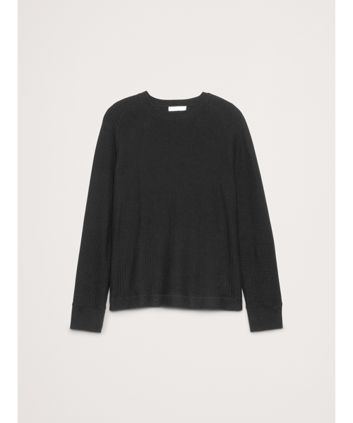 Banana Republic（バナナリパブリック）の「スラブ ダブルニット ヘンリーTシャツ（Tシャツ/カットソー・メンズ・ブラック・XL/S/L/M）」の4枚目の写真