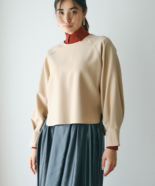 BIANCA(ビアンカ)の「【オンオフ着回し】大人の洗練プルオーバー(Tシャツ/カットソー・レディース・ベージュ/ダークネイビー/オフホワイト・38)」の2枚目の写真